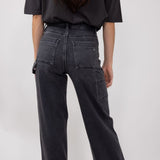 Hidden Wide Leg Carpenter Jeans for Women in Grey