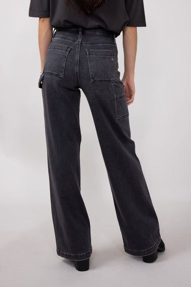 Hidden Wide Leg Carpenter Jeans for Women in Grey