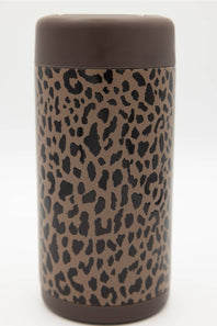 Hydrojug 12 oz Slim Can Cooler in Brown Leopard