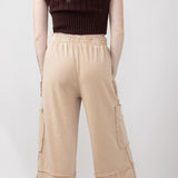 Knit Cargo Lounge Pants for Women in Taupe
