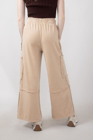 Knit Cargo Lounge Pants for Women in Taupe