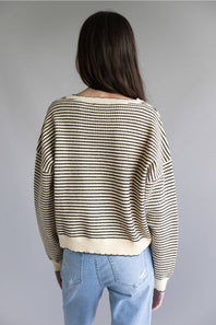 Illa Illa Striped Knit Top for Women in Natural/Brown | IM8563-NATURALBROWN