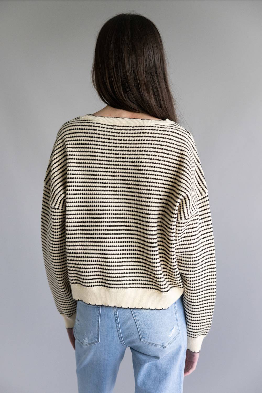 Illa Illa Striped Knit Top for Women in Natural/Brown | IM8563-NATURALBROWN