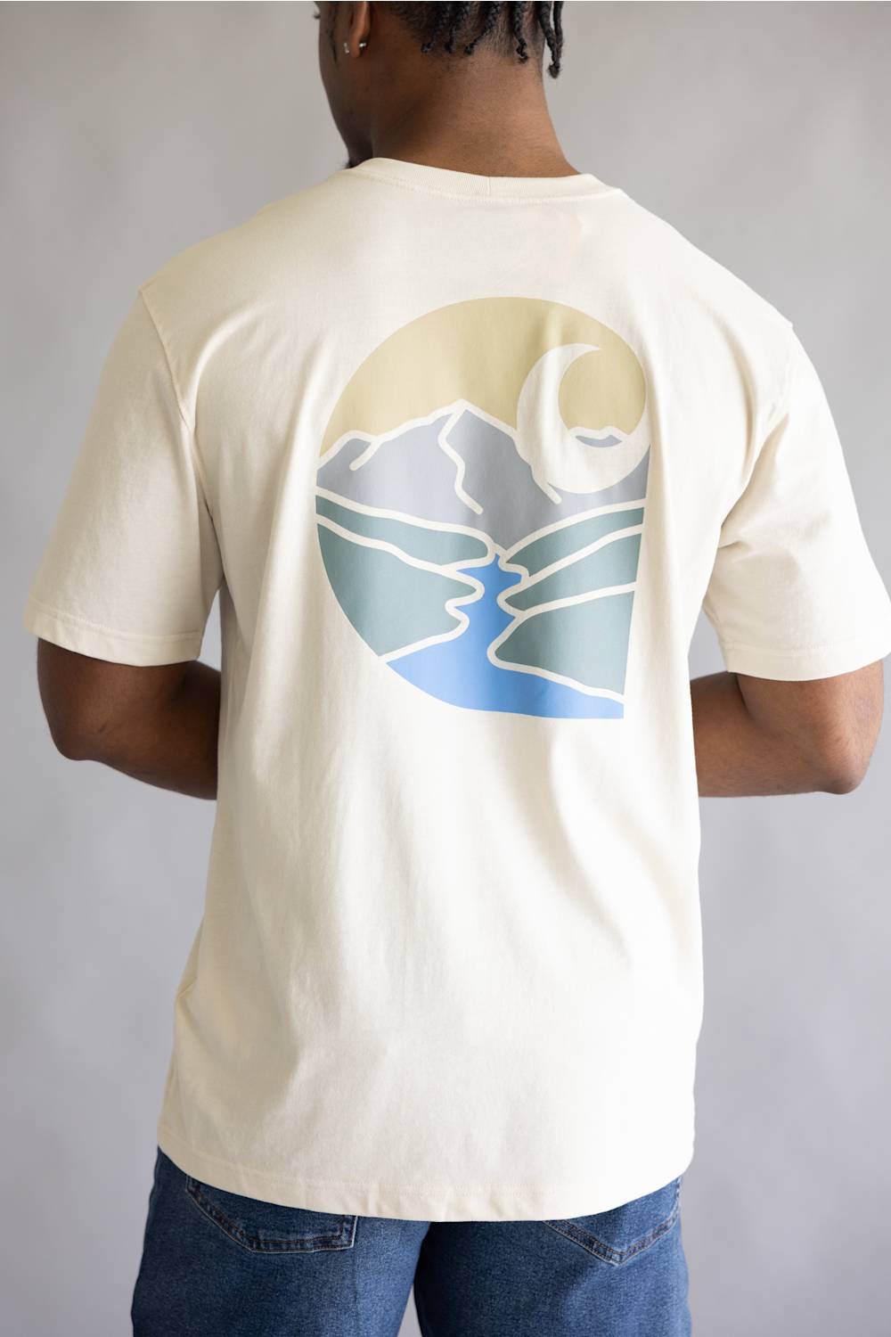 Carhartt Relaxed Mountain River T-Shirt for Men in Oatmilk