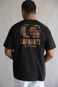 Carhartt Irvine Relaxed Terrain Layered Camo T-Shirt for Men in Black
