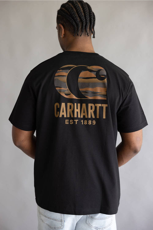 Carhartt Irvine Relaxed Terrain Layered Camo T-Shirt for Men in Black