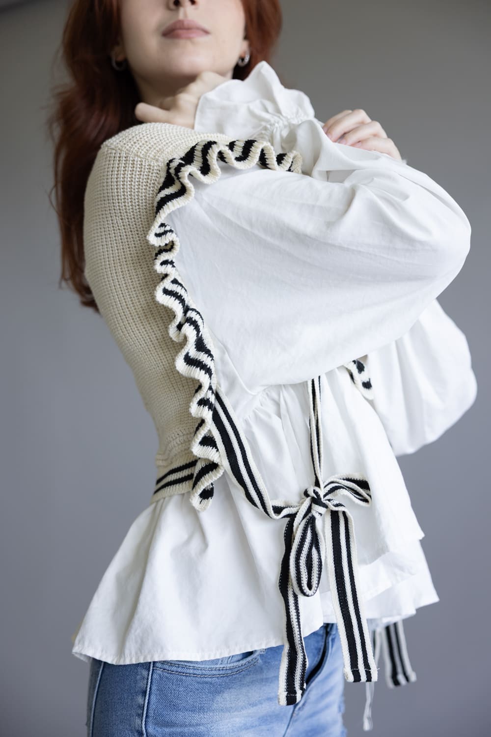 Illa Illa Stripe Knitted Vest Blouse for Women in Natural