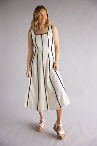 Illa Illa Textured Linen Midi Dress for Women in Natural
