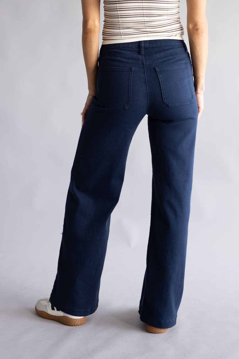 JBD Gia High-Rise Patch Pocket Wide Leg Jeans for Women