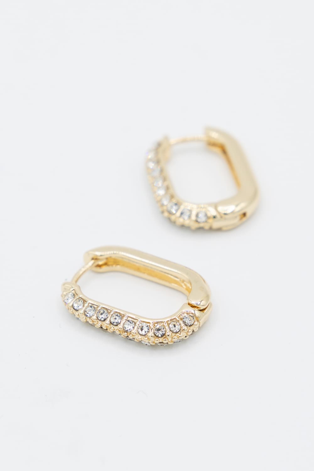 Oval Huggie Earrings for Women in Gold