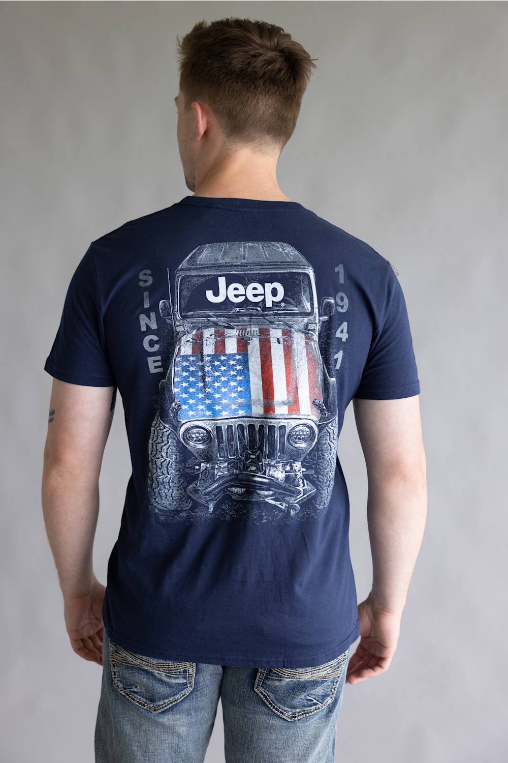 Jeep Big USA T-Shirt for Men in Navy