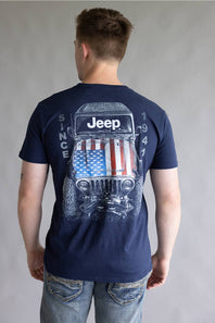 Jeep Big USA T-Shirt for Men in Navy