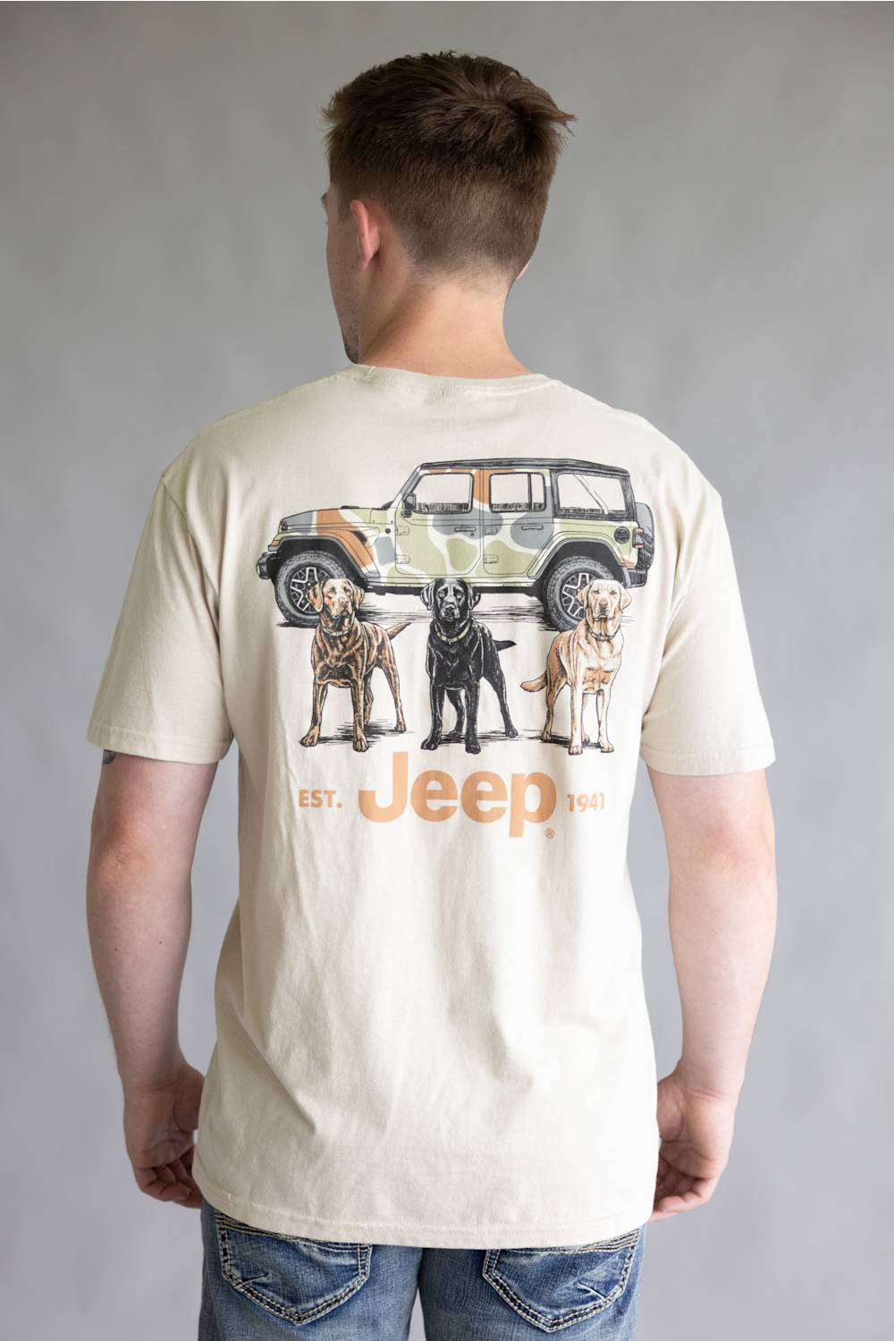 Jeep Camo Wrangler Labs T-Shirt for Men in Sand
