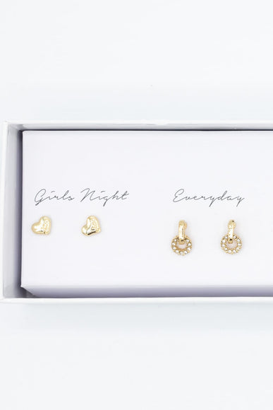 Hammered Pearl Earrings Gift Box Set