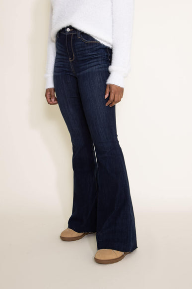 Judy Blue High Rise Raw Hem Flare Jeans for Women