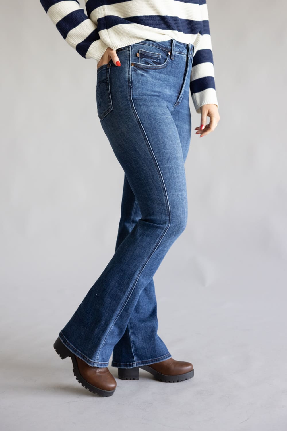 Judy Blue High Rise Tummy Control Bootcut Long Jeans for Women