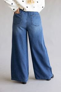 Judy Blue High Waist Featherweight Palazzo Wide Leg Jeans for Women