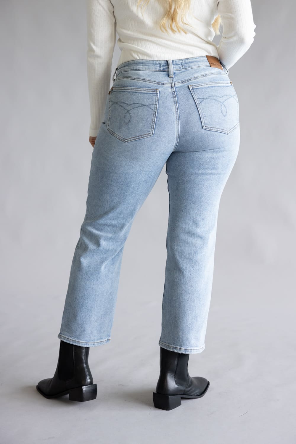 Judy Blue Mid Rise Rigid Magic Straight Petite Jeans for Women