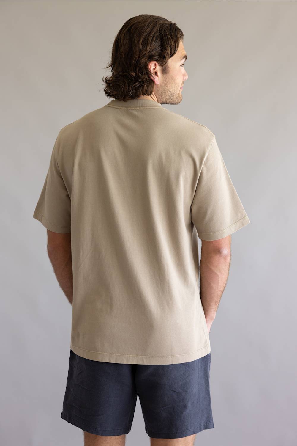 Katin Box Fit Heritage T-Shirt for Men in Vintage Khaki 