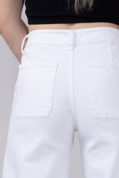 KanCan High Rise Crop Wide Jeans for Women in White