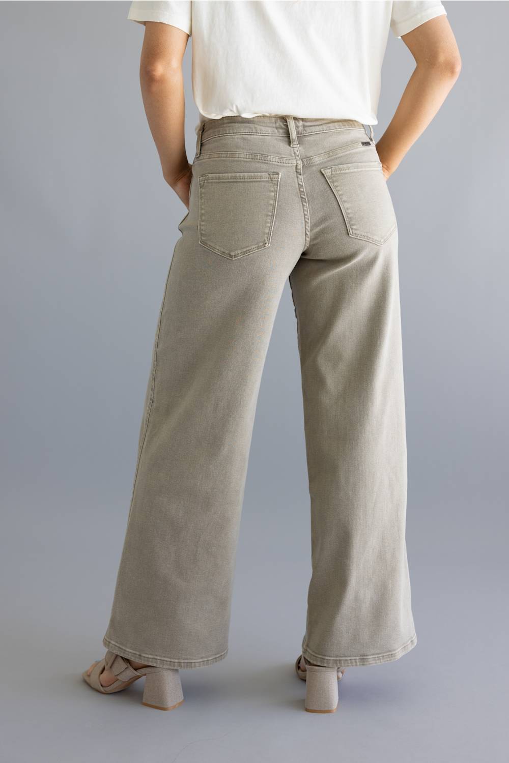 KanCan Mid Rise Drawstring Wide Leg Jeans for Women