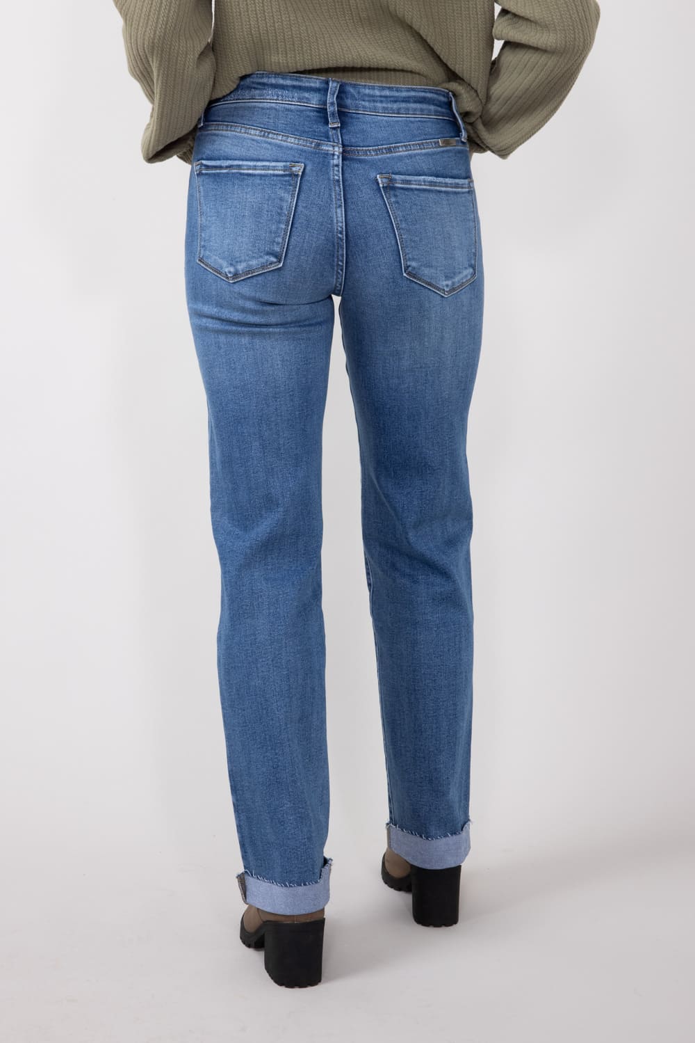 KanCan High Rise Dark Wash Clean Straight Jeans for Women