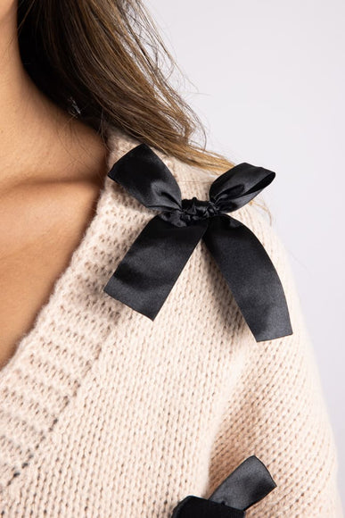 Katydid Bow Cardigan for Women in Tan