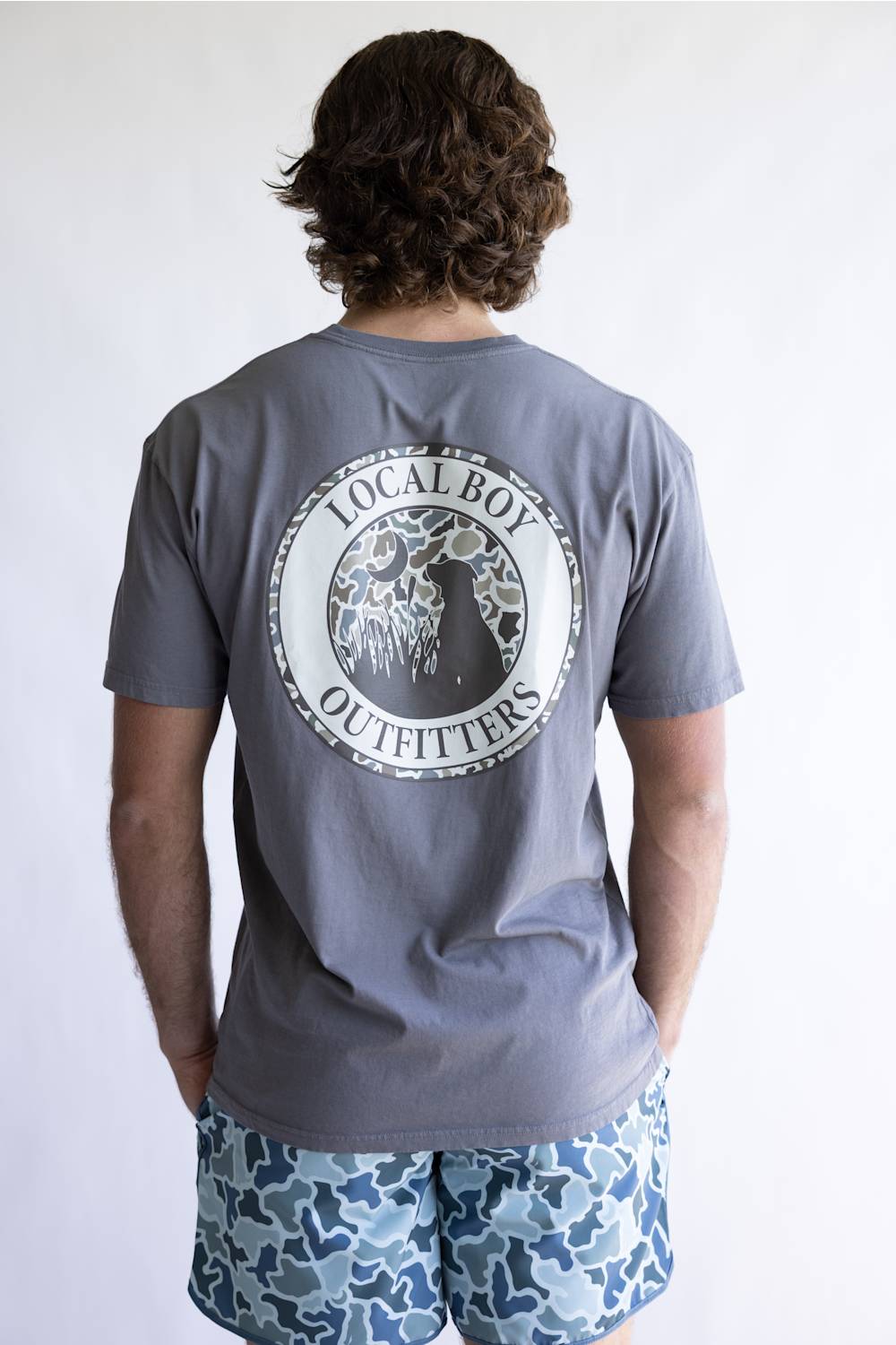Local Boy LCF Circle T-Shirt for Men in Gray