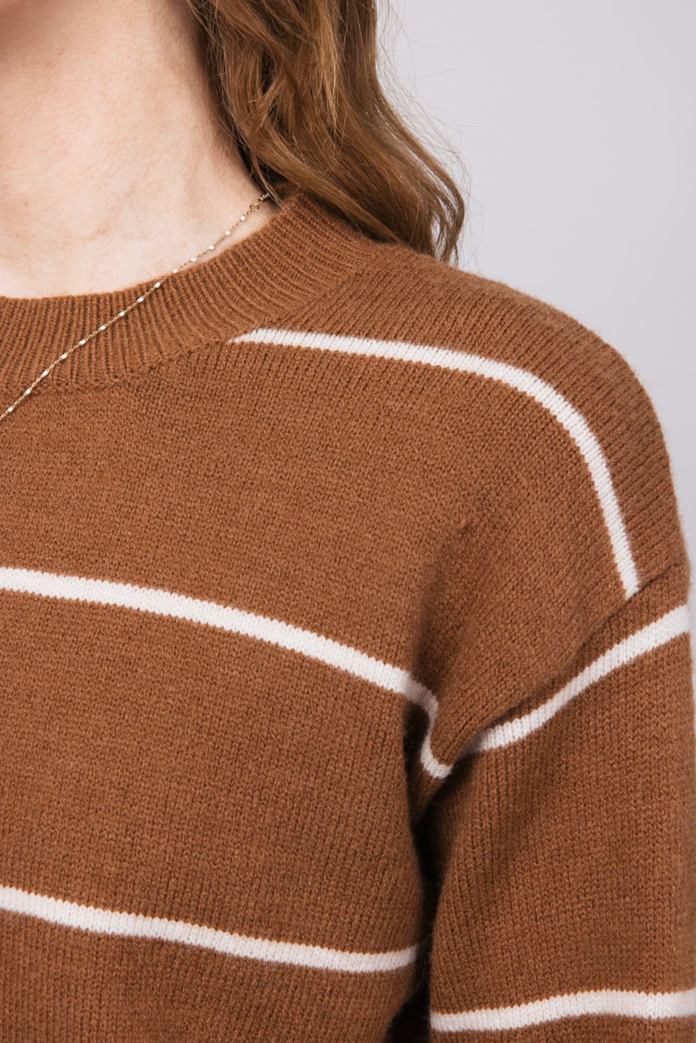 La Miel Pencil Stripe Sweater for Women in Brown