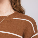 La Miel Pencil Stripe Sweater for Women in Brown