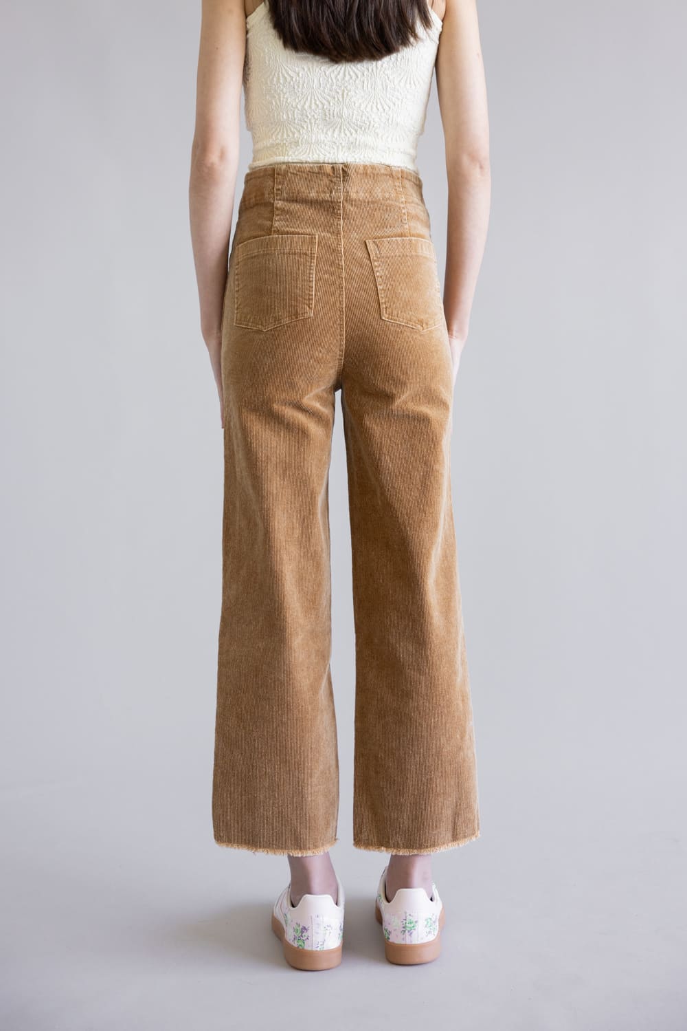La Miel Mineral Wash Corduroy Pants for Women in Camel | MCP4220