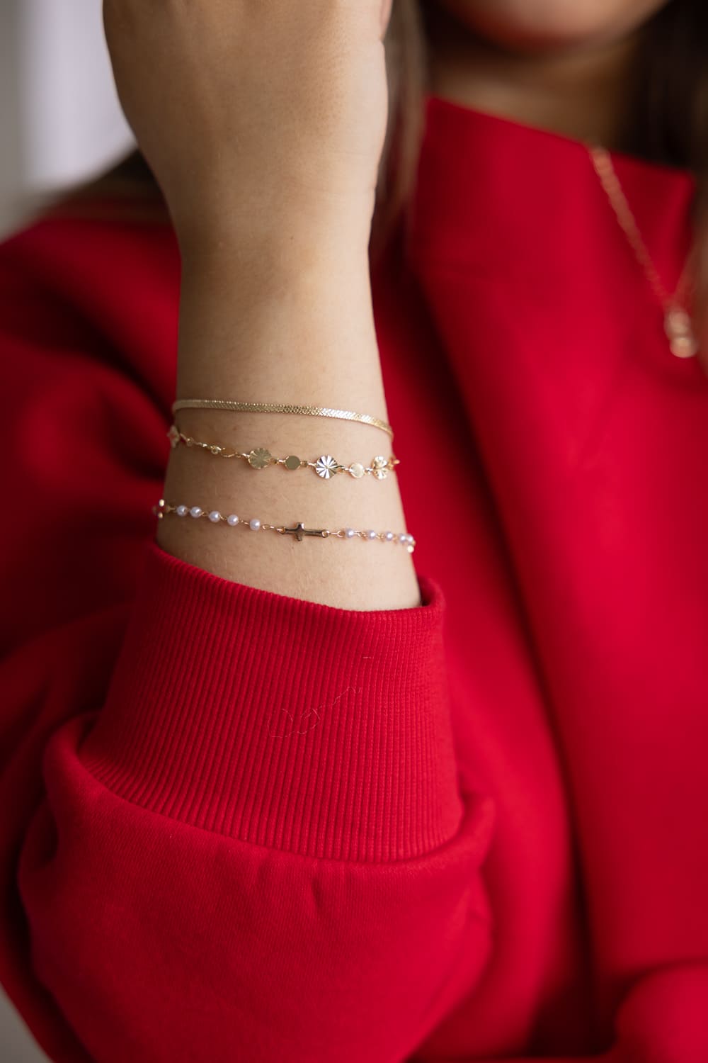 3 Piece Charm Bracelet Set in Gold