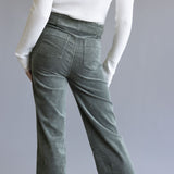 La Miel Mineral Wash Corduroy Pants for Women in Faded Olive