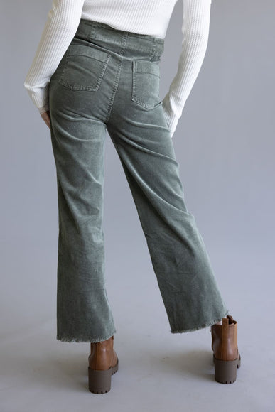 La Miel Mineral Wash Corduroy Pants for Women in Faded Olive