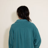 La Miel Sunset Fleece Shacket for Women in Teal
