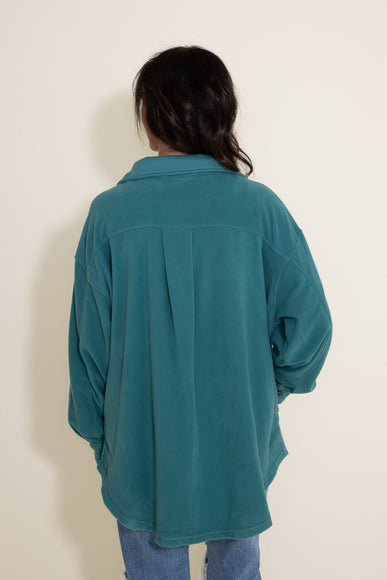La Miel Sunset Fleece Shacket for Women in Teal