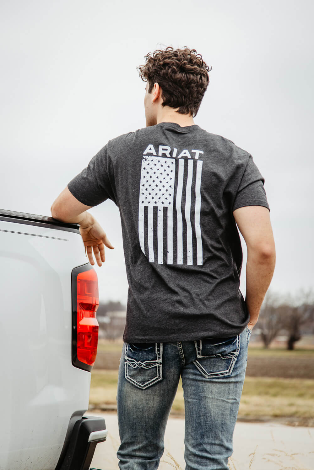 Ariat Freedom T-Shirt for Men in Charcoal Grey