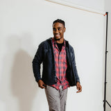 Flag and Anthem Richlands Sherpa Lined Plaid Shacket for Men in Grey