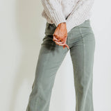 Judy Blue High Rise Dyed Front Seam Straight Jeans for Women in Sage