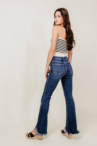 KanCan High Rise Fray Hem Bootcut Jeans for Women