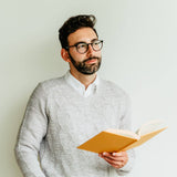1897 Original V-Neck Cable Knit Sweater for Men in Grey