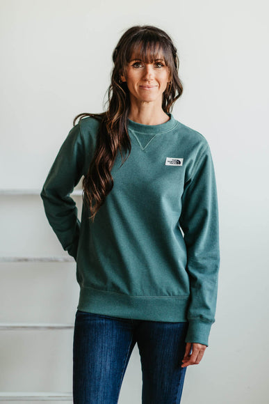 The North Face Heritage Patch Sweatshirt for Women in Green Sage