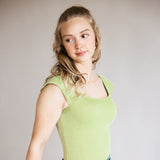 Urban Ribbed Knit Bodysuit for Women in Sage