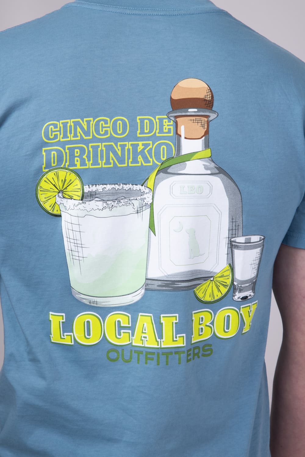 Local Boy Cinco De Drinko T-Shirt for Men in Blue