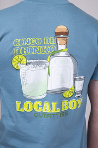 Local Boy Cinco De Drinko T-Shirt for Men in Blue