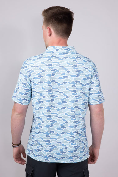 Local Boy Dirty Murtle Camo Polo Shirt for Men in Blue