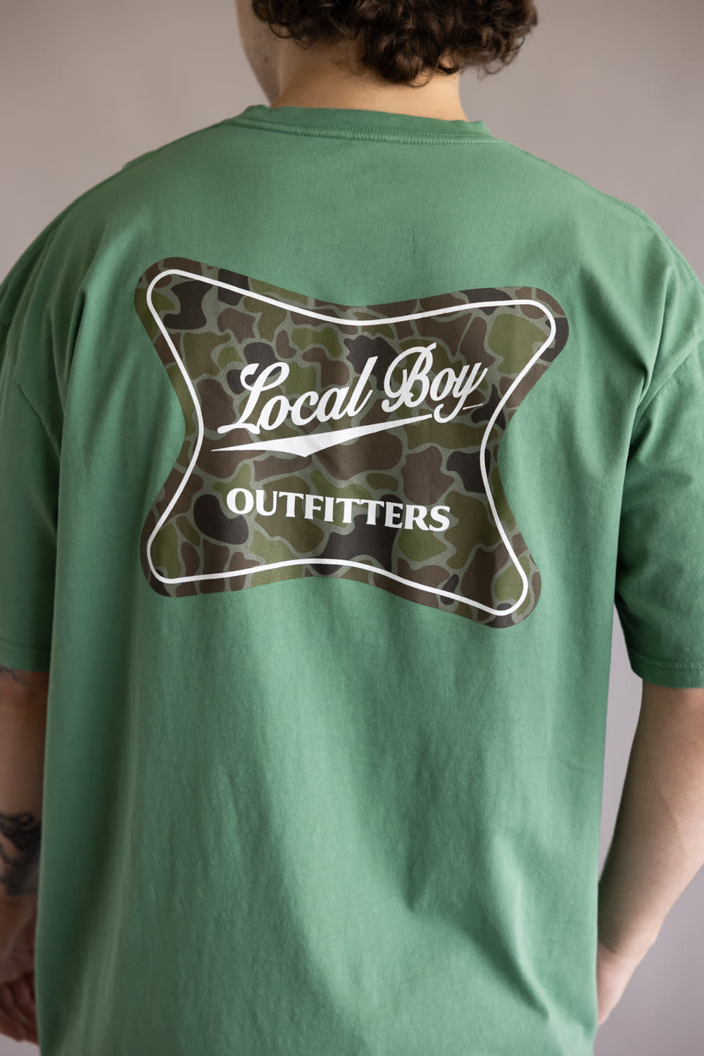 Local Boy High Badge T-Shirt for Men in Green