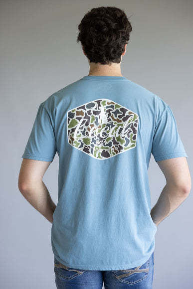 Local Boy Local Flage Badge T-Shirt for Men in Slate Blue