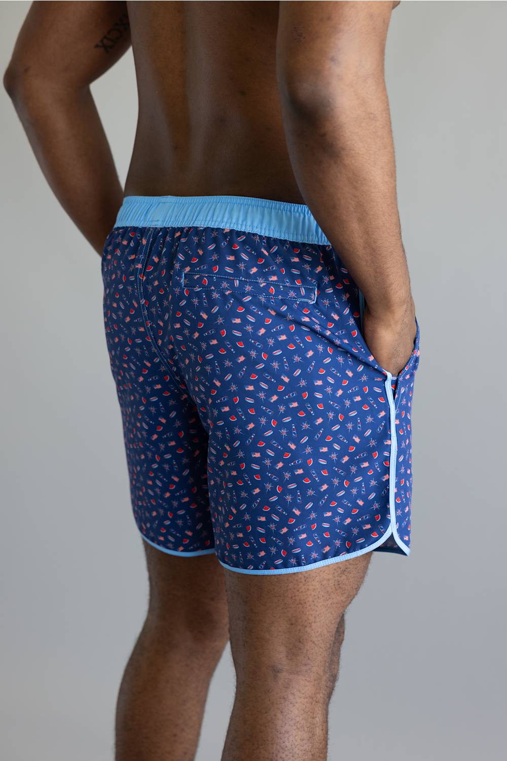 Local Boy Wando Swim Shorts for Men in USA Navy