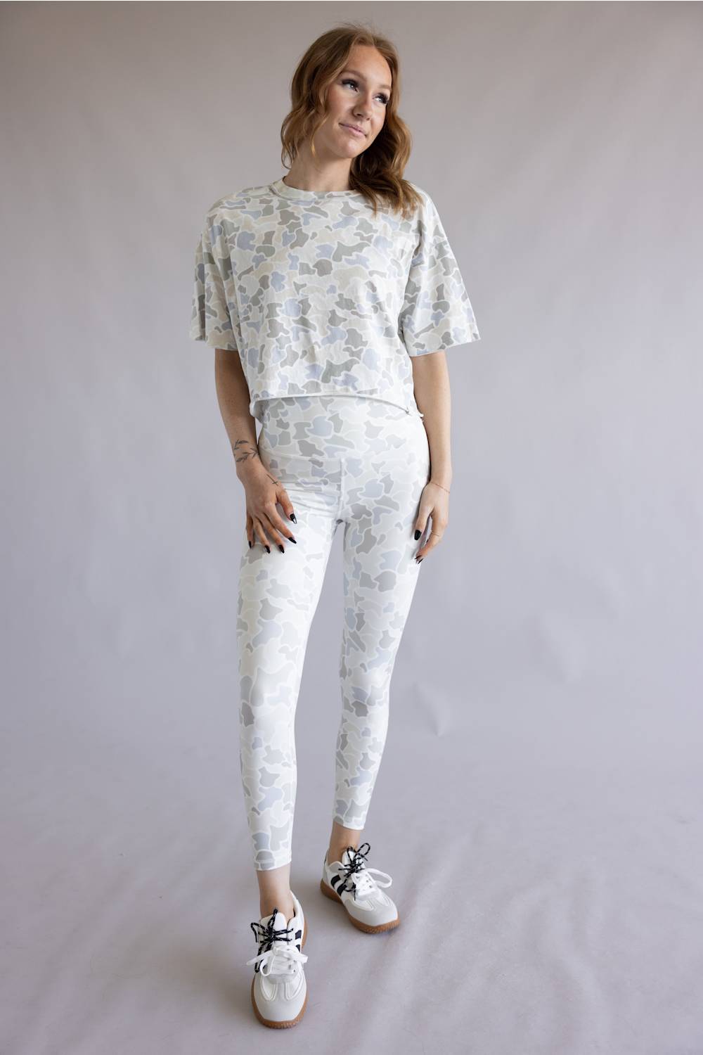 Local Girl Boxy Crop Tee for Women in Saltwater Camo